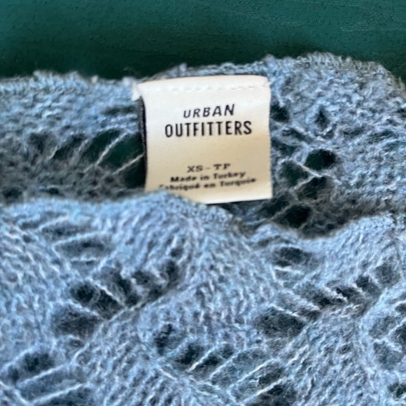 Urban Outfitters Blue Cobweb Knit Crop Top Size XS - Picture 5 of 7